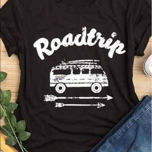 Women’s black road trip tee
